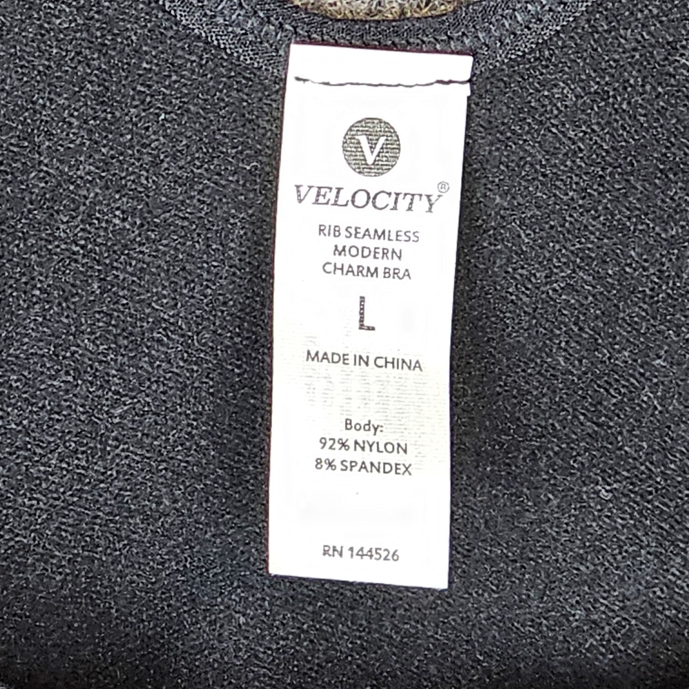 NWT Velocity Black Ribbed Racerback Crop Tank Top Size: Large - Picture 2 of 8